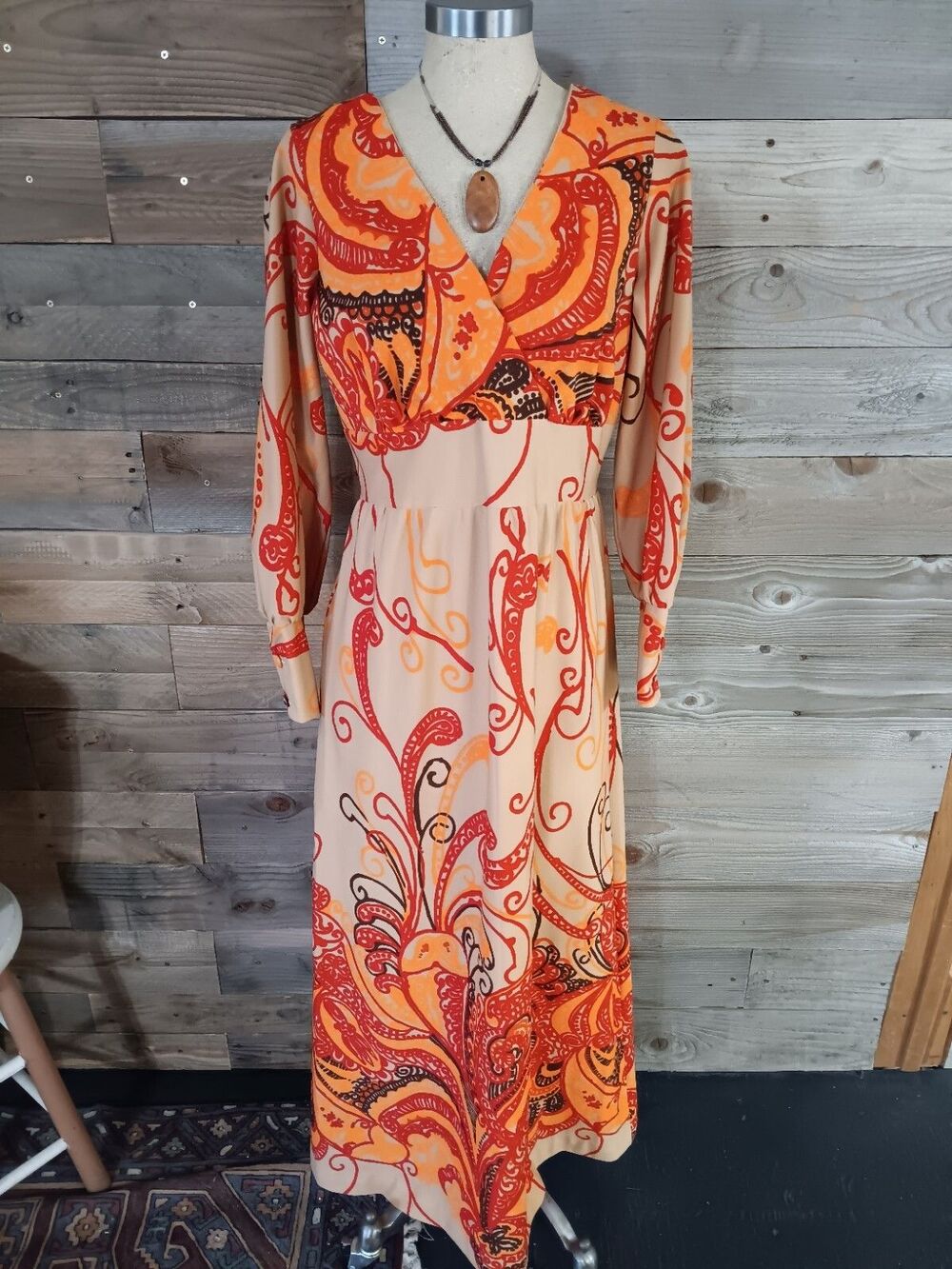 Vintage Malihini Hawaiian Designers Collection Maxi Dress Sz. 14 EUC Vibrant